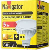 Светодиодная лампа Navigator 12В NLL-MR16-5-12-3K-GU5.3 5Вт 3000К 360лм