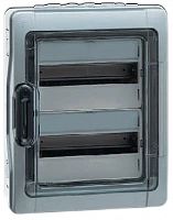 Шкаф накладной Legrand Plexo IP65 на 24 (2х12) модуля с шинами N+PE с прозрачной дверью