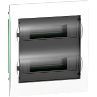 Шкаф встраиваемый Schneider Electric Easy9 на 24 модуля (2x12) с прозрачной дверью с клемниками N+PE
