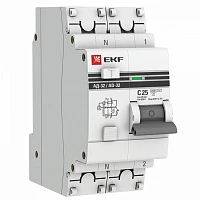 Дифференциальный автомат EKF PROxima АД 32 1Р+N 25А 30мА тип АС 4,5кА , электронный