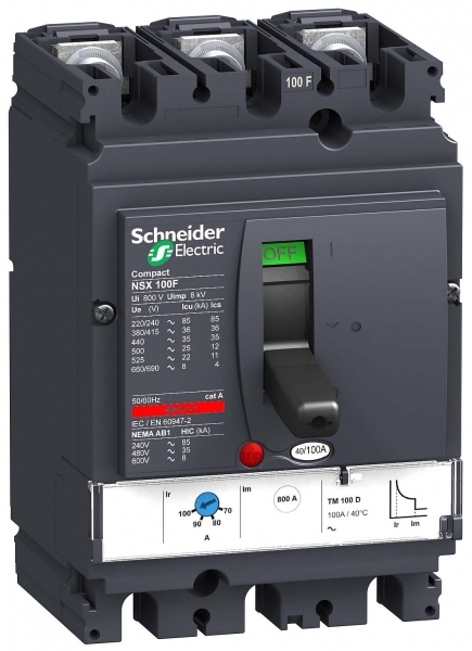 Автоматический выключатель Schneider Electric Compact NSX 100F TM63D 3P 3T