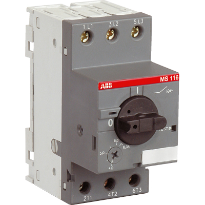 ABB Выключатель автоматический MS116-2.5 50 кА с регулир. тепловой защитой 1,6A-2,5А