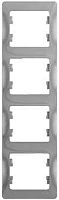 Рамка 4-ая вертикальная Schneider Electric Glossa Алюминий 