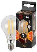 Лампа светодиодная филамент шар ЭРА F-LED P45-7W-827-E14 