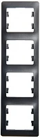 Рамка 4-ая вертикальная Schneider Electric Glossa Антрацит 